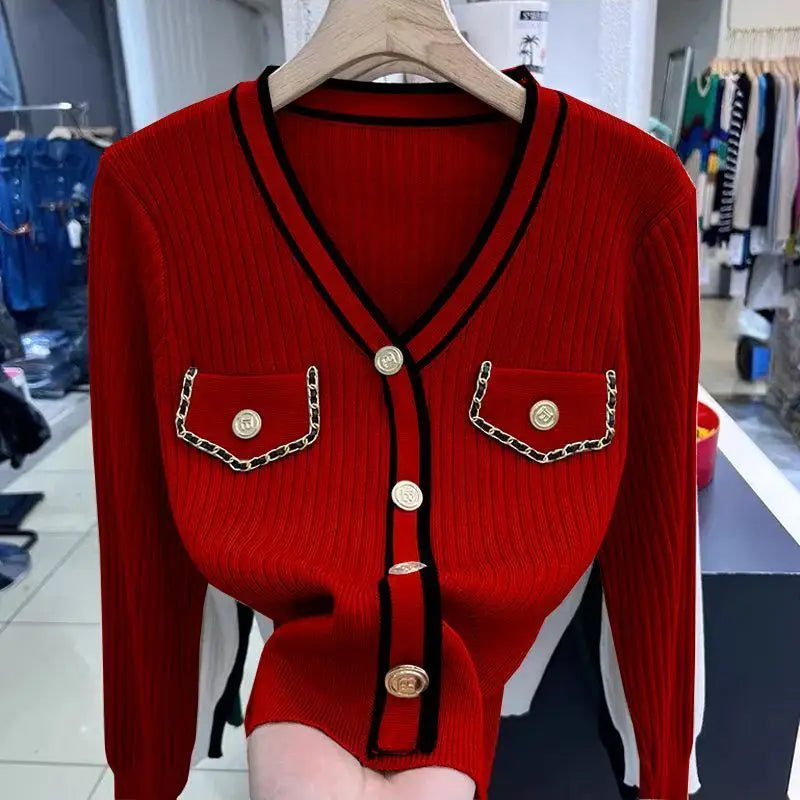 Jersey de manga larga con bolsillos para mujer