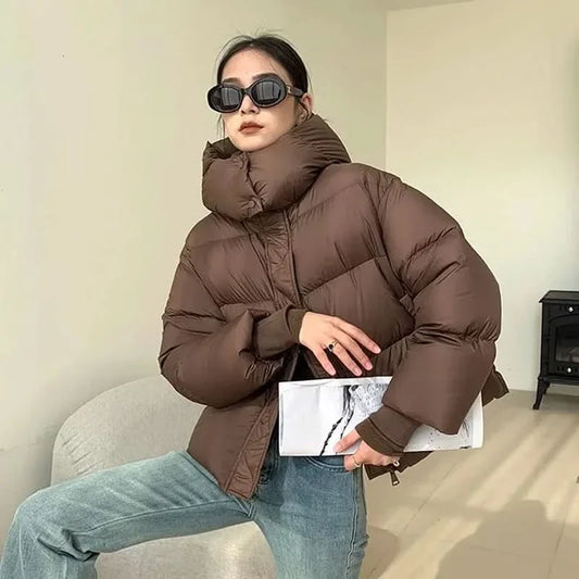 Chaqueta de invierno cómoda y elegante con diseño de borla para mujer