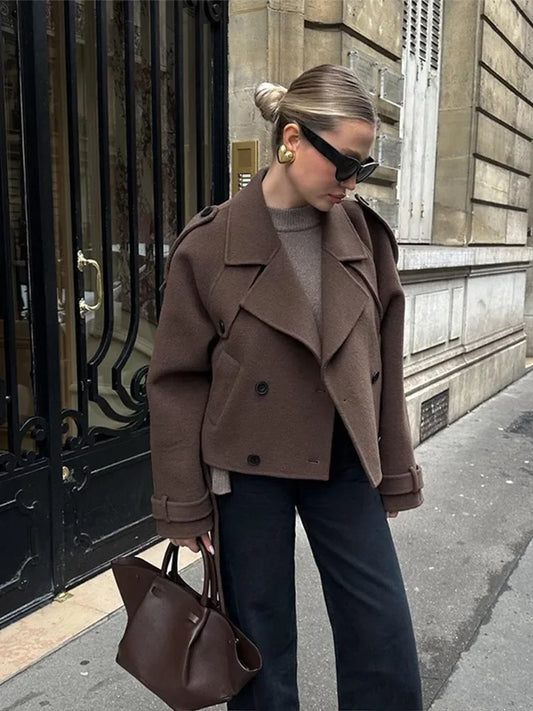 Chaqueta de lana Coffee para mujer | Casual y cómoda