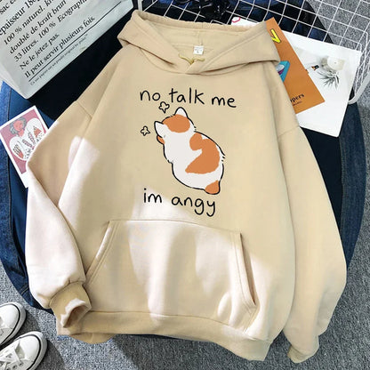 Grethe | Sudadera oversize con capucha y estampado de gatos para mujer
