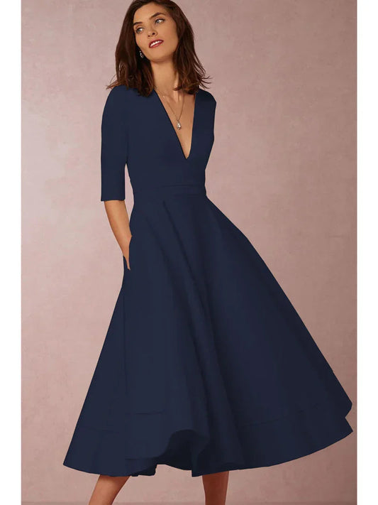 Vestido midi de línea A para un look sofisticado