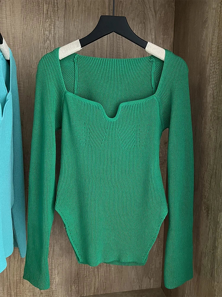 Top de punto elástico para mujer