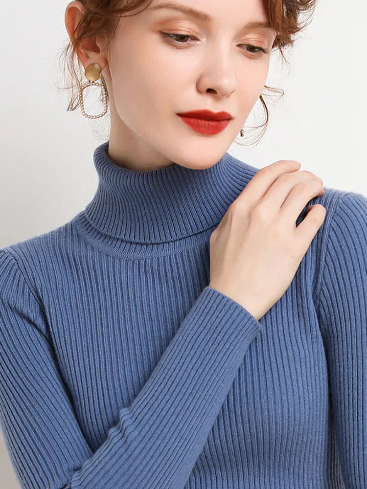Jersey de cuello alto para mujer