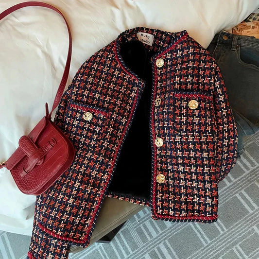 Adeline - Elegante chaqueta corta a cuadros