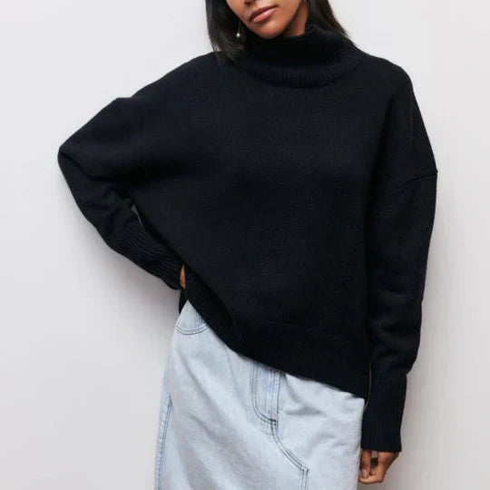 Cálido jersey de cuello alto para mujer | cálido | cómodo | lana