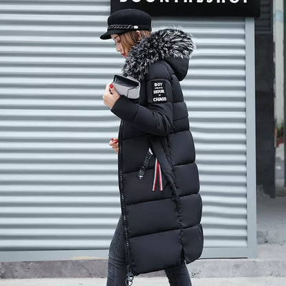 Fridli | abrigo largo de invierno con cuello de piel para mujer