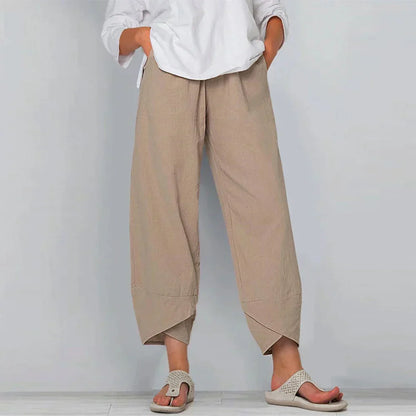 Sadie - Pantalones de lino de algodón para mujer