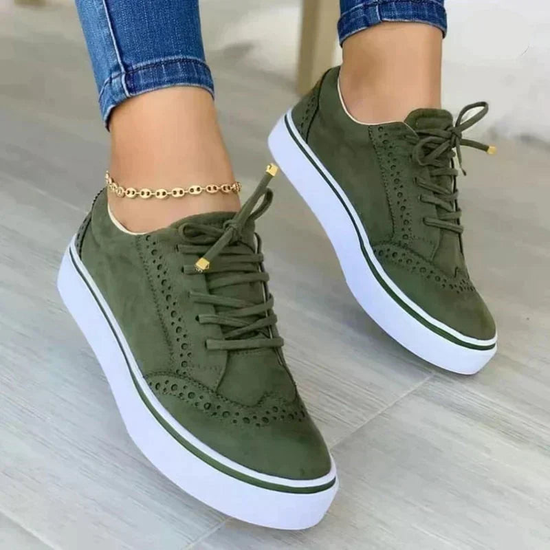 Damskie Sneakersy Brogue Sznurowane