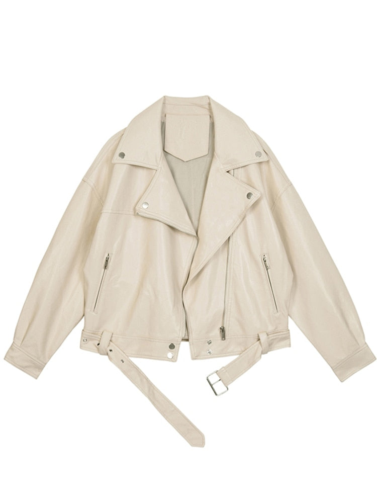 Chaqueta de cuero oversize