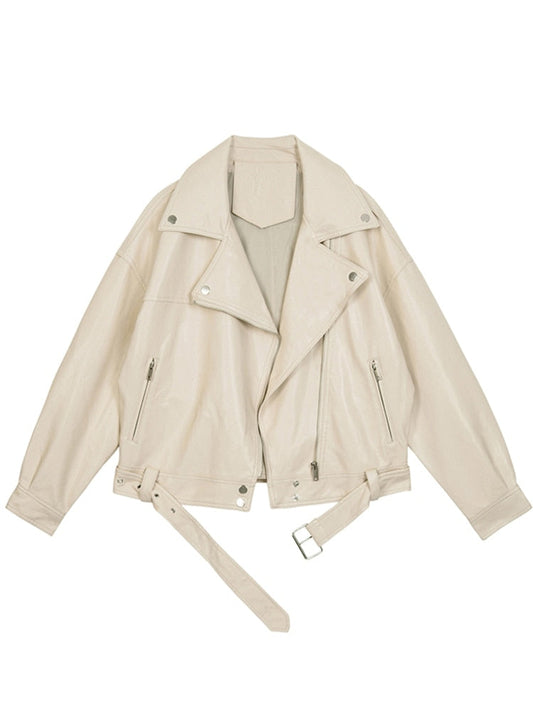 Chaqueta de cuero oversize