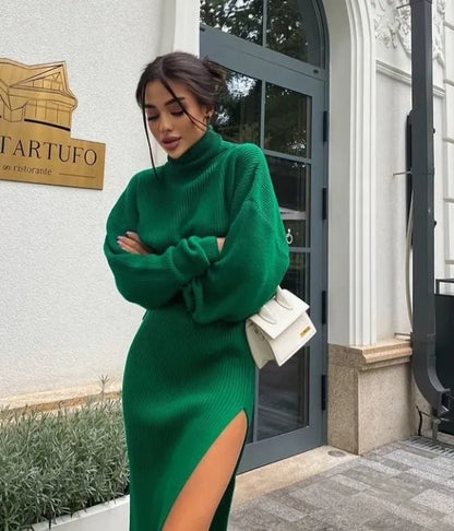 Addie - Jersey de punto de cuello alto