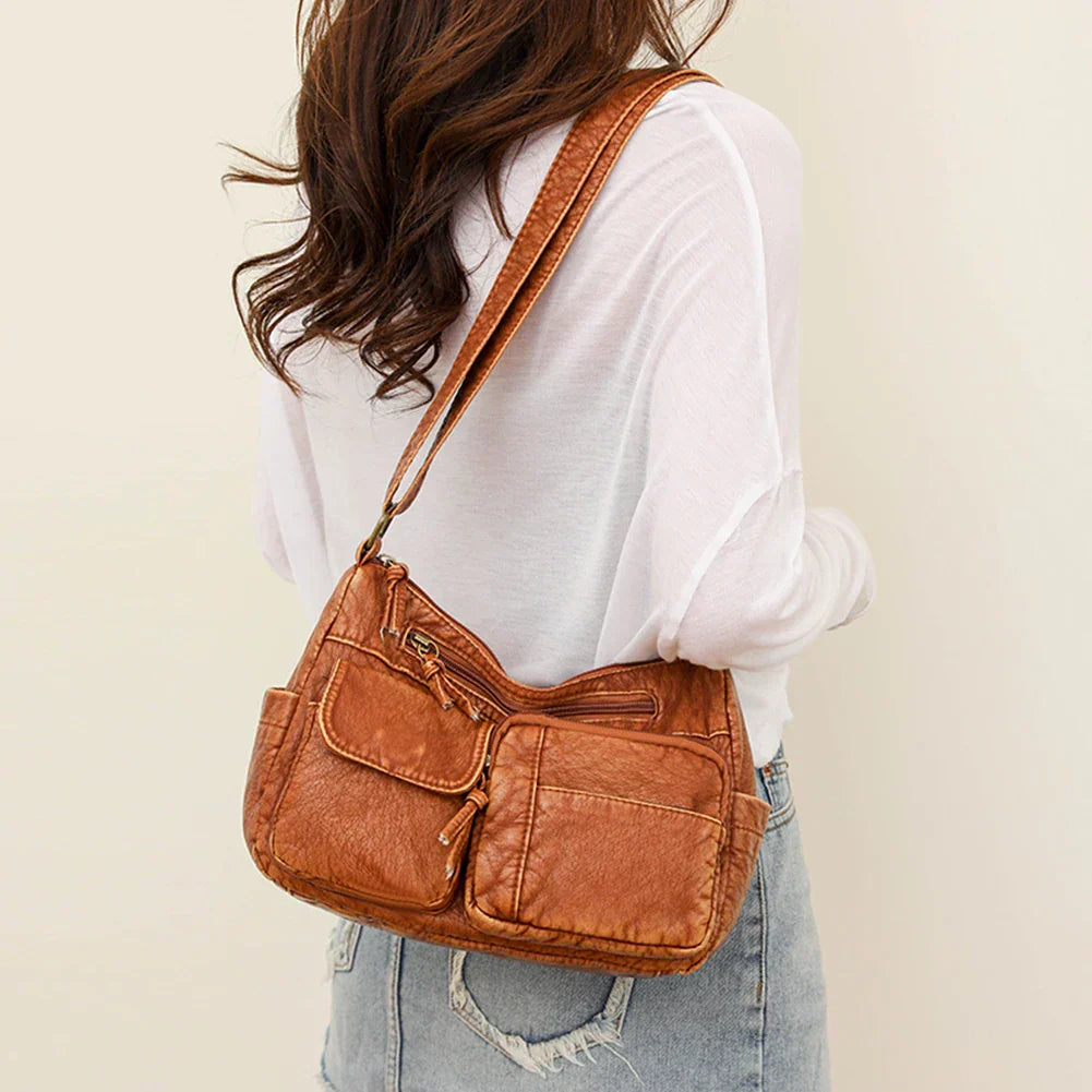 Selma™ | Bolso bandolera de piel vintage con múltiples bolsillos