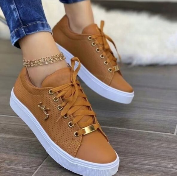 Zapatos de goma casuales con plataforma y puntera redonda para mujer