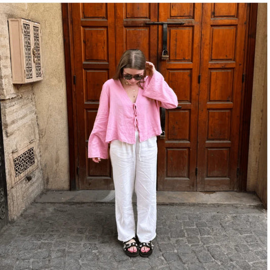 Mare | Elegante blusa con lazada y mangas largas