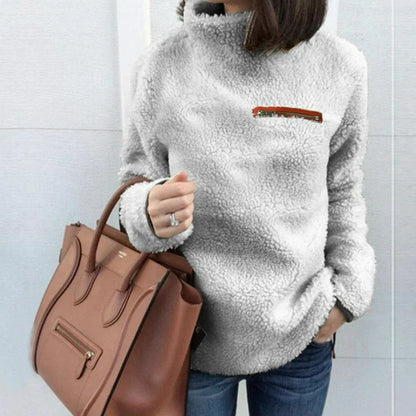 Layan - suave jersey de cuello alto en tejido de peluche