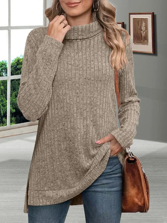Raelyn - cálido jersey de cuello alto a rayas