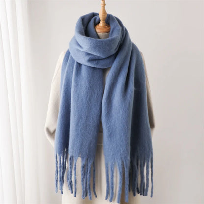 Velucci | Cashmere Bufanda de invierno caliente con borlas grandes