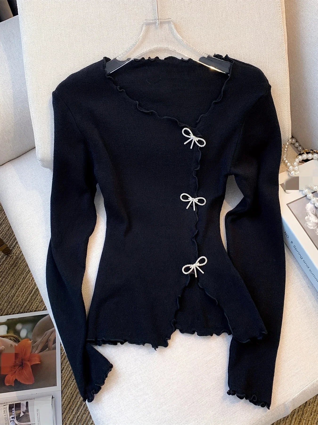 Jersey con lazo para mujer