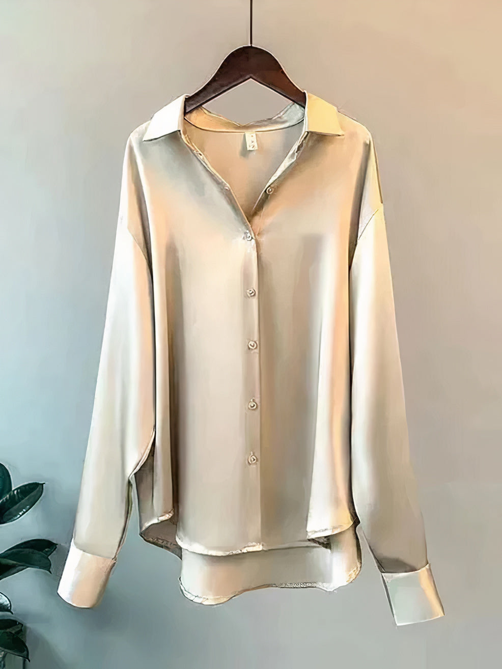 KLARA | Blusa de satén de manga larga