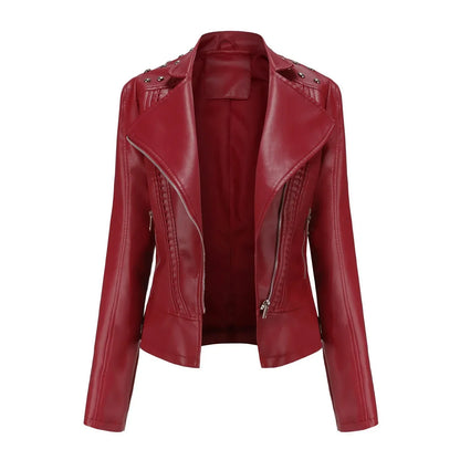 Elegante chaqueta de cuero slim | Doutzen