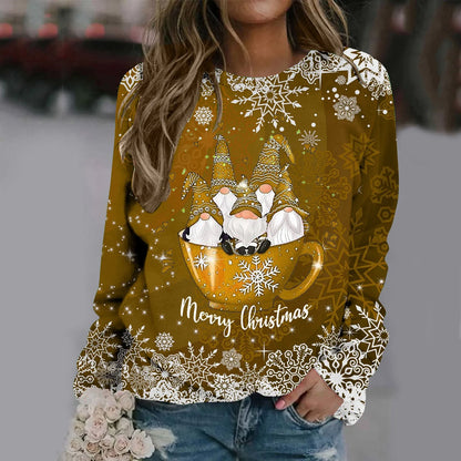 Zorana | Cálido jersey con escote redondo y estampado Merry Christmas para mujer