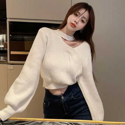 Jersey de cuello en V Dewey para mujer