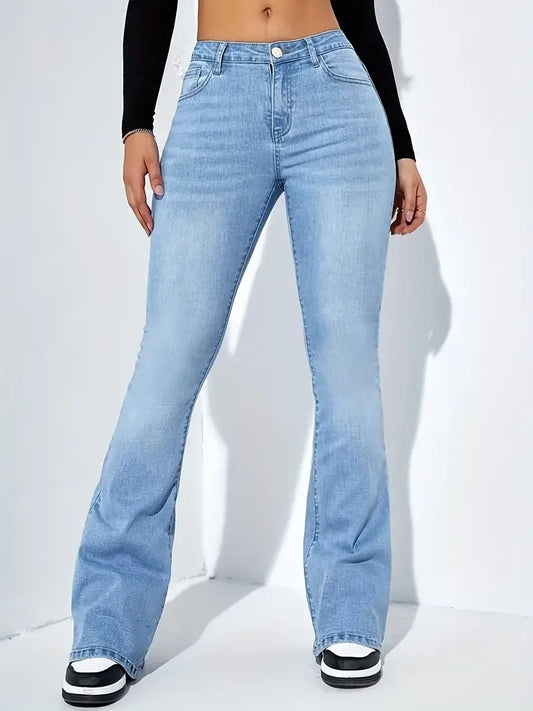 Laura | Vaqueros acampanados | Comodidad informal | Denim suave