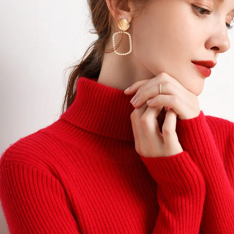 Lucy| Jersey de cuello alto otoñal para mujer