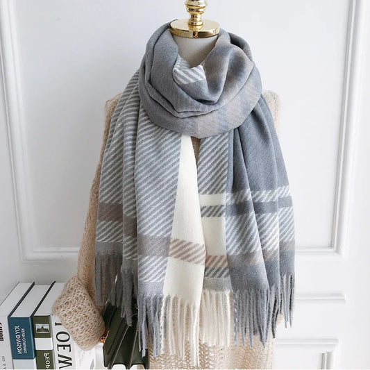 Bufanda de invierno Chic | Vintage Plaid Pattern for Women