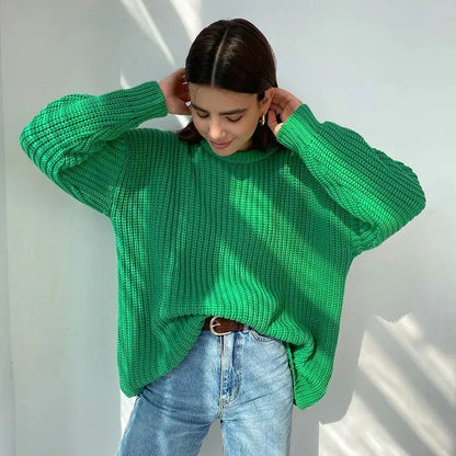 Jaylah - elegante jersey de punto con cuello redondo