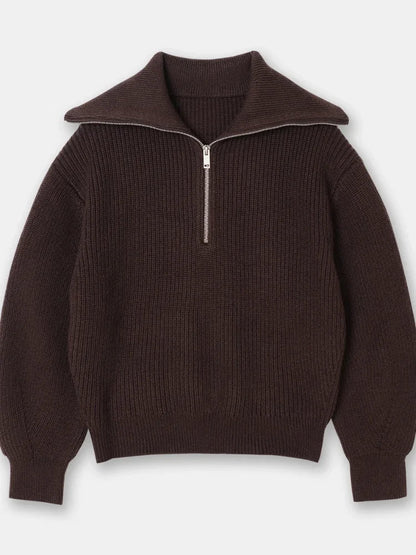Madeleine | Jersey de cuello alto con solapa a rayas