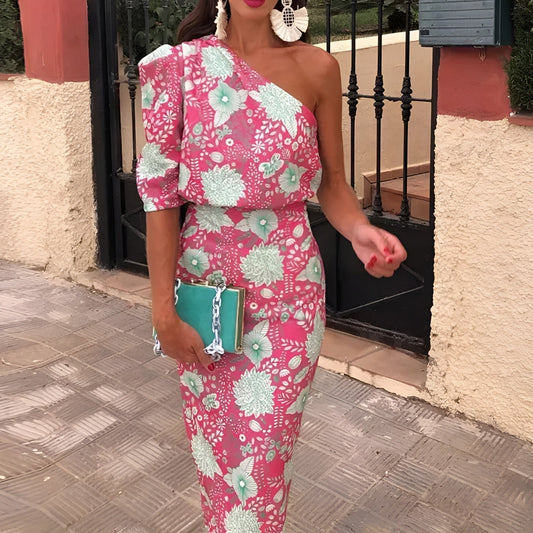 Vestido elegante con un hombro