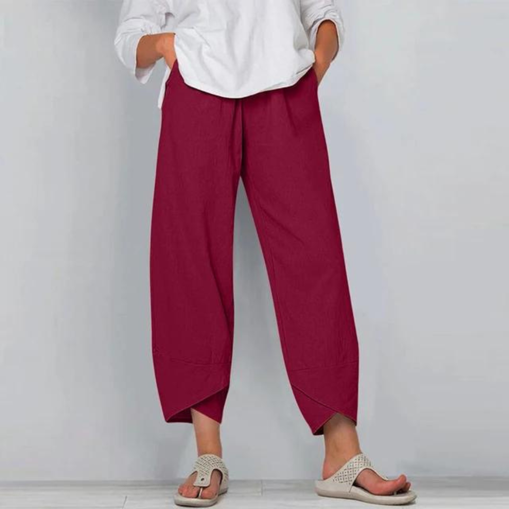 Sharon | Pantalones de algodón y lino para mujer