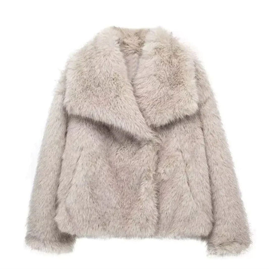 Chaqueta corta de abrigo para mujer