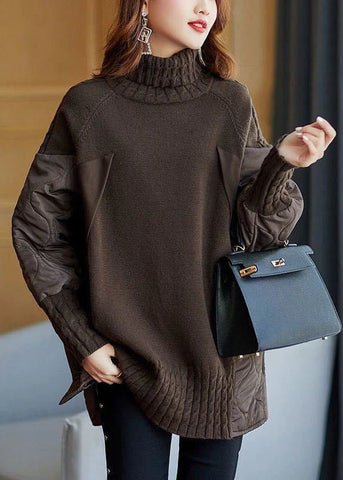 Mycka - Elegante jersey grande de cuello alto para mujer