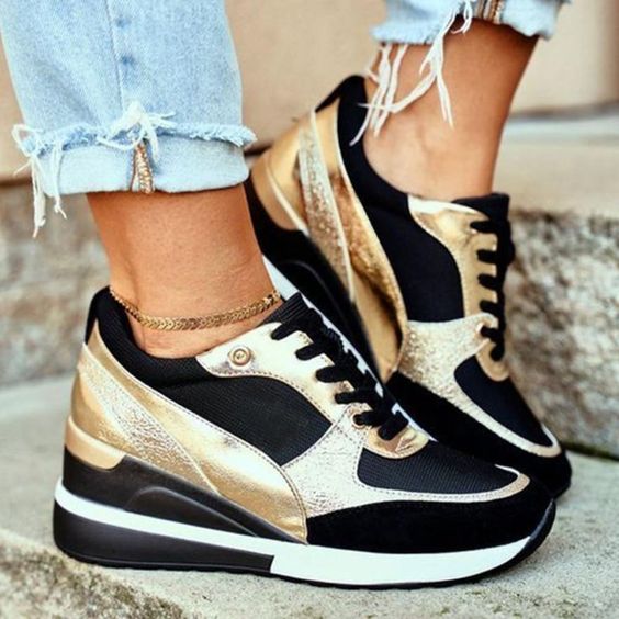 Buty Damskie Sneakersy Koturny