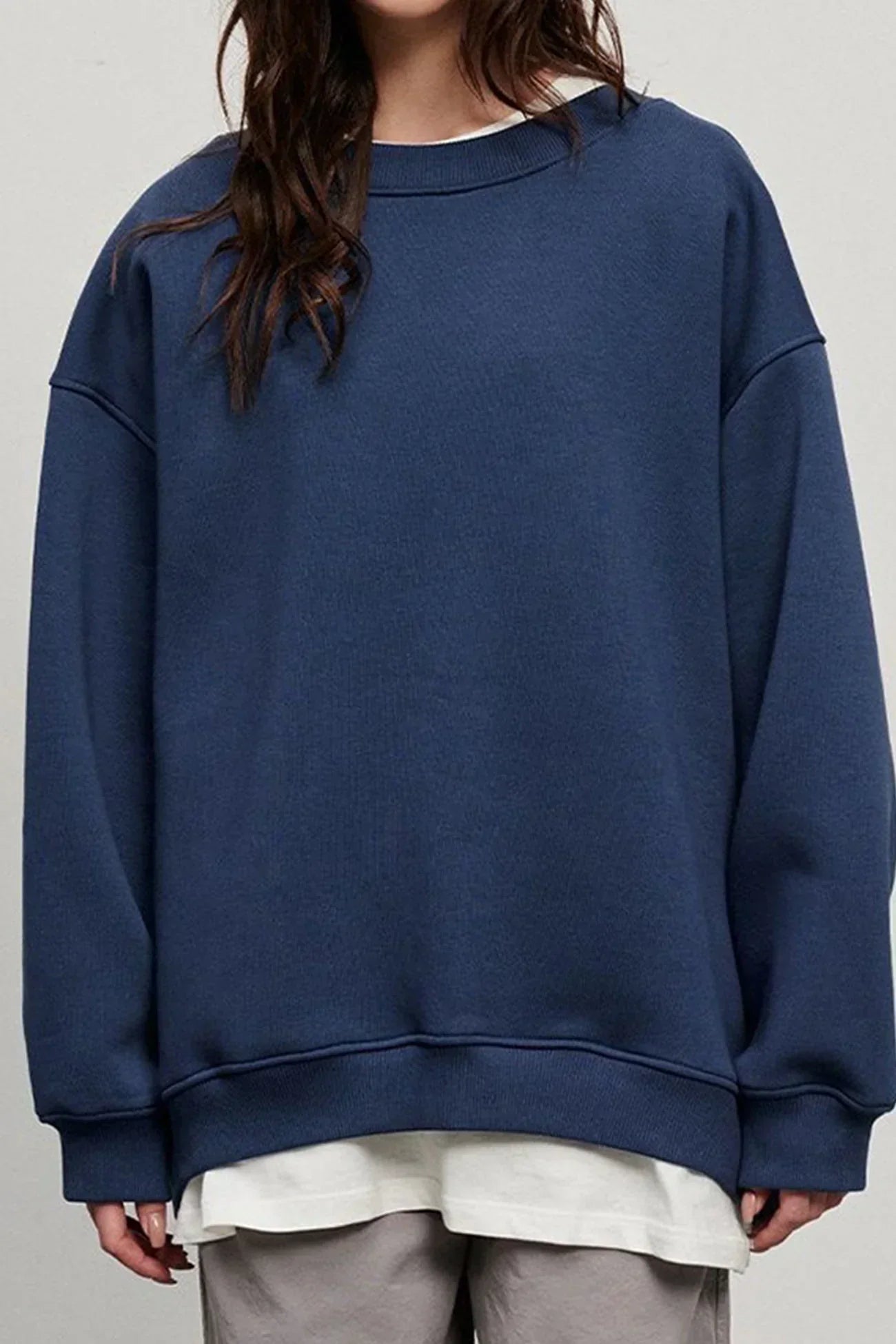 Sudadera oversize con cuello redondo