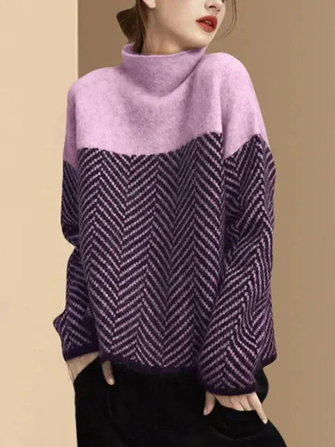 Lauren | Jersey de cuello alto, suave y holgado
