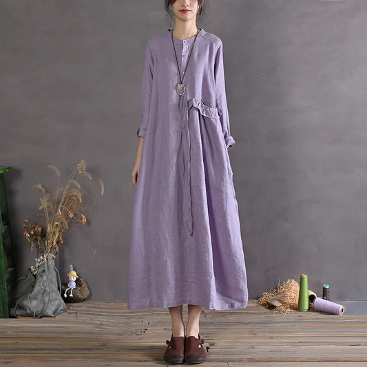 Courgette - Maxivestido vintage con mangas cortas