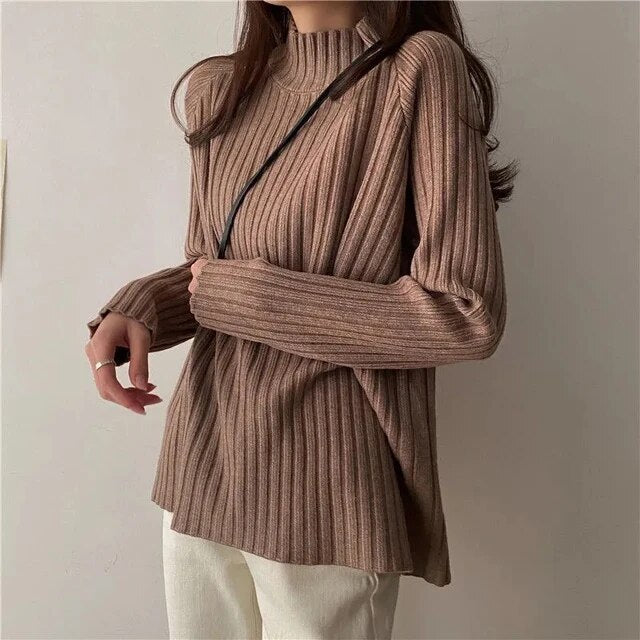 Elegante jersey de cuello alto