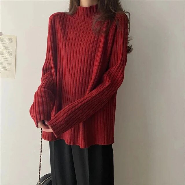 Elegante jersey de cuello alto