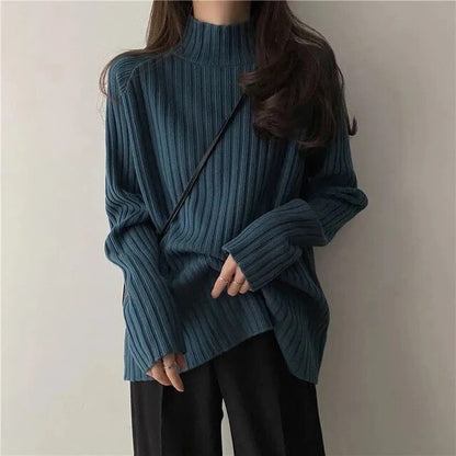 Elegante jersey de cuello alto