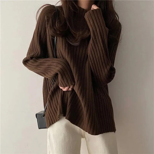 Elegante jersey de cuello alto