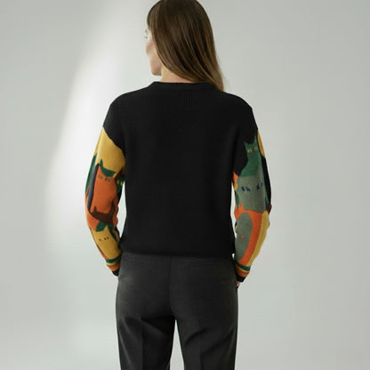 Amélie | Jersey unisex con estampado de gatos, elegante y cómodo