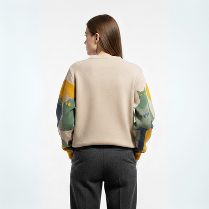 Amélie | Jersey unisex con estampado de gatos, elegante y cómodo