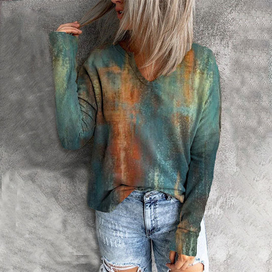 Jersey vintage de manga larga para mujer
