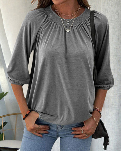 Blusa Yadira | Blusa Cuello Redondo Mujer