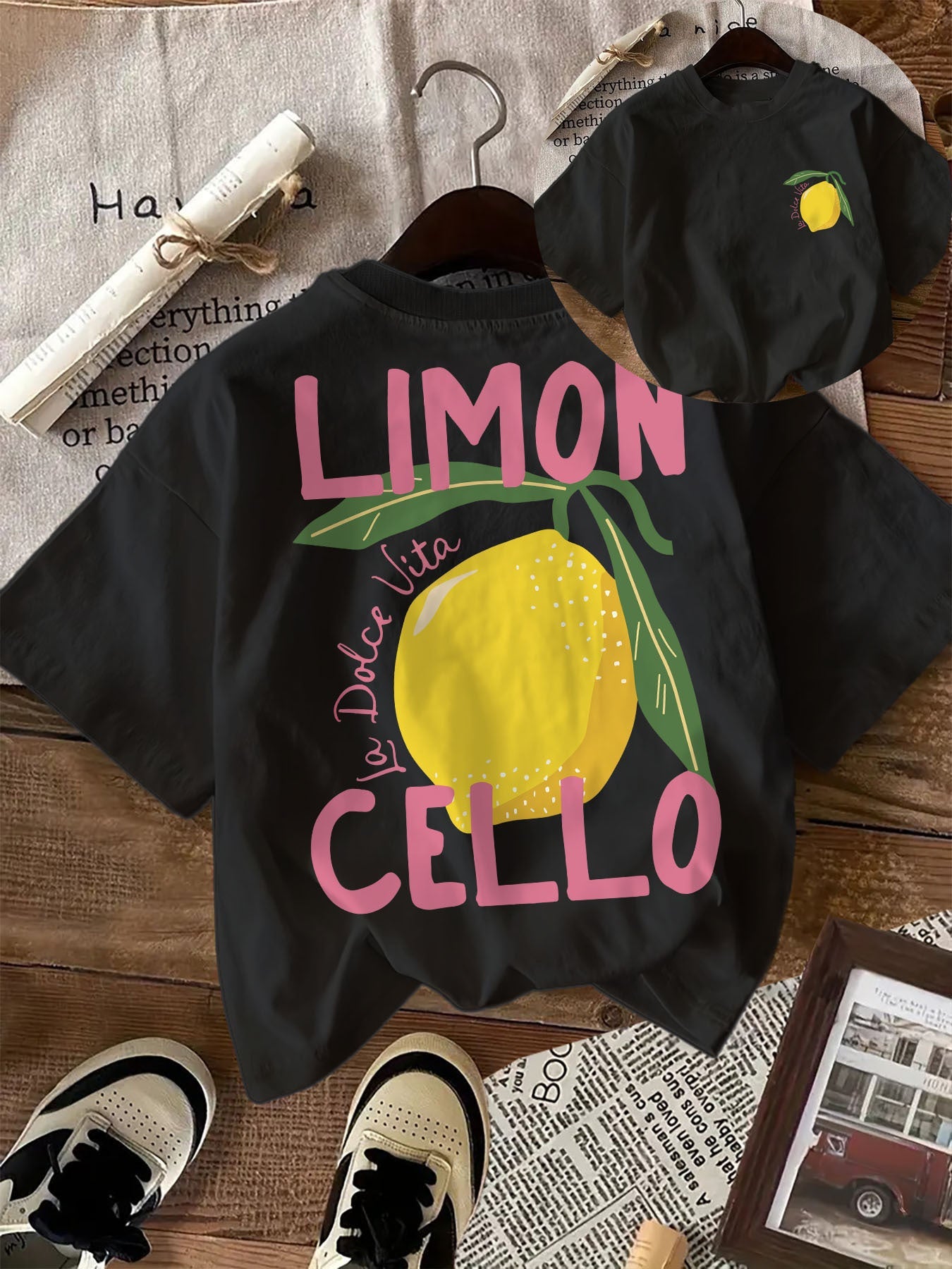 Camiseta con estampado gráfico - cuello redondo y mezcla de algodón