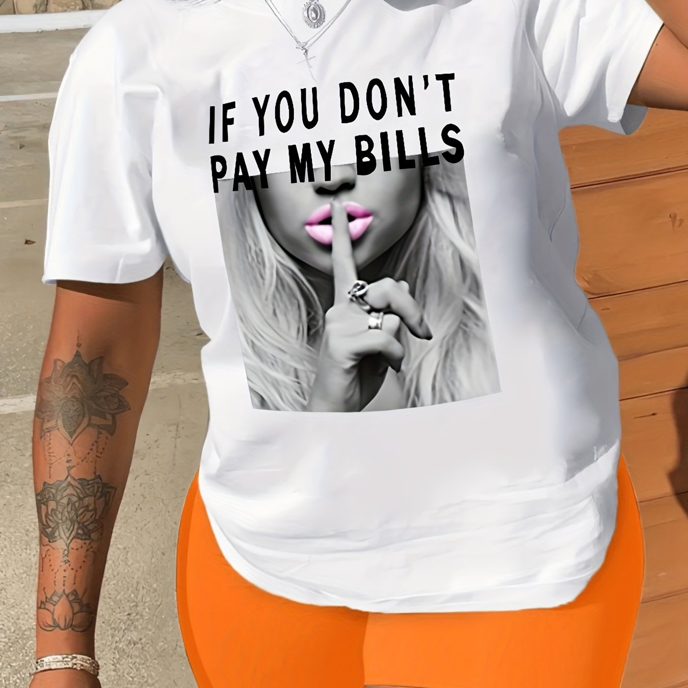 Camiseta con estampado - Manga corta y cuello redondo