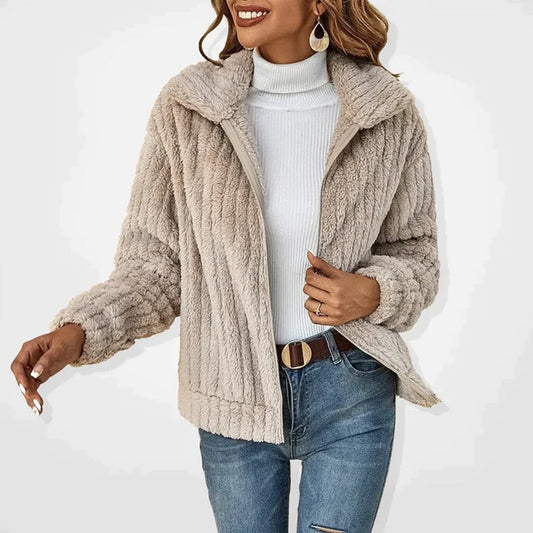 Chaqueta Odalie | Chaqueta cálida de sherpa con cremallera